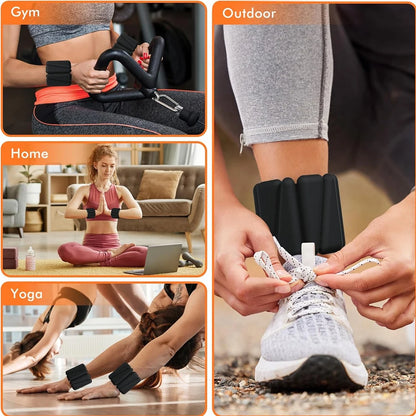 1Pair Ankle Weights for Women,2 lbs/4 lbs Adjustable Wrist Arm Weights for Women & Men Yoga Training Walking Jogging Aerobics