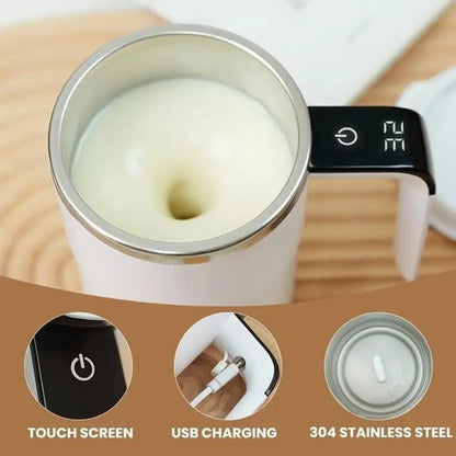 Self Stirring Mug Smart Coffee Cup with Temperature Display Rechargeable for Hot Chocolate Matcha Latte Protein Shake Mixing