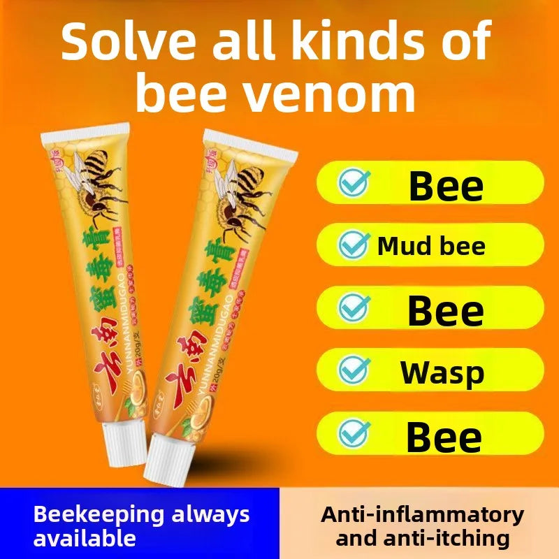 Bee Sting Relief Cream Fast Itching Pain Swelling Treatment Strong Antidote for Beekeepers
