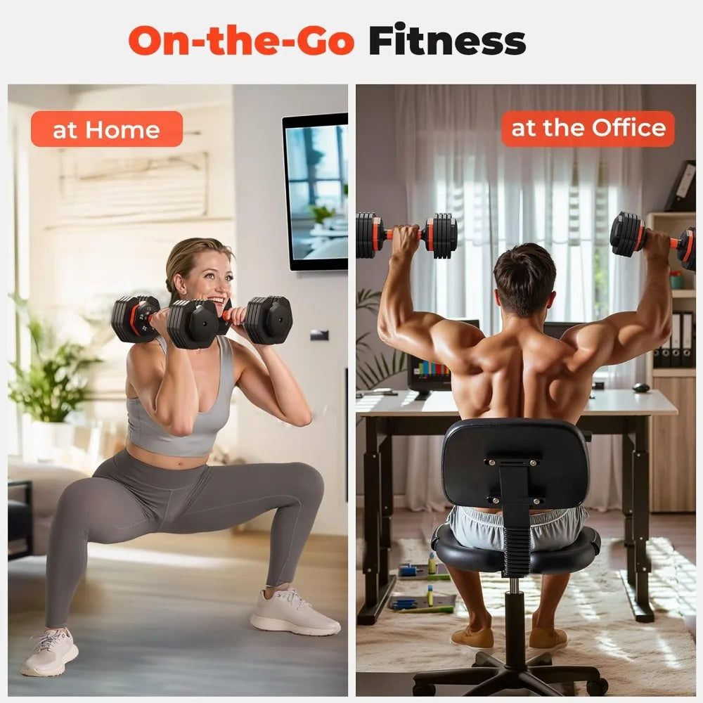 Adjustable Dumbbell Set of 2, 110LB/50LB Weights Dumbbell Set for Home Gym Exercise & Fitness, Fast Change Weights, Customized