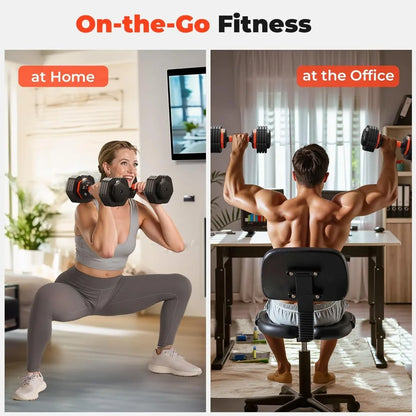 Adjustable Dumbbell Set of 2, 110LB/50LB Weights Dumbbell Set for Home Gym Exercise & Fitness, Fast Change Weights, Customized