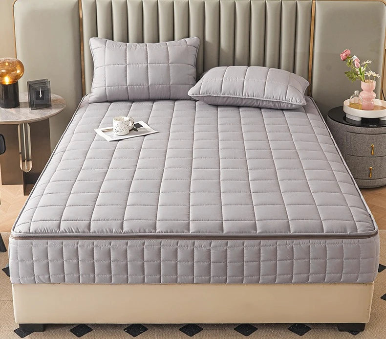 SRETNO 2026 New Upgrade 6-sided Fully Wrapped Fitted Sheet Polyester Cotton Brushed Mattress Protective Cover Zipper Disassembly