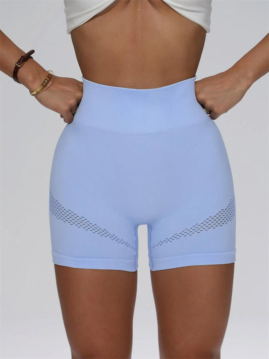 Sports yoga wear, women's shorts, yoga cycling and running fitness wear, summer yoga pants, seamless high-waisted