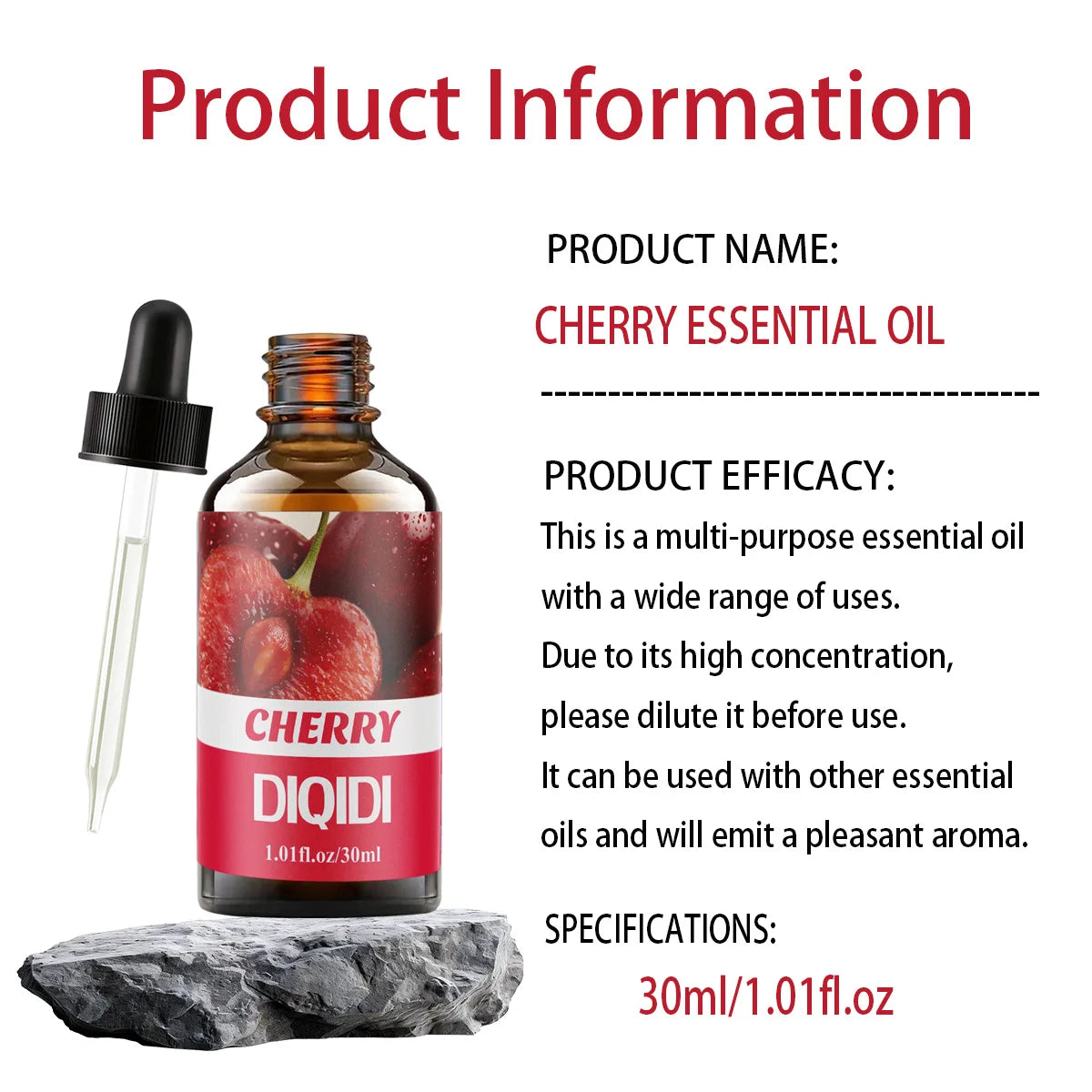 Cherry Home Aromatherapy Essential Oil, Removes Odor, Fresh Air, Diffuser, Humidifier. Fragrance oil. Cherry essential oil