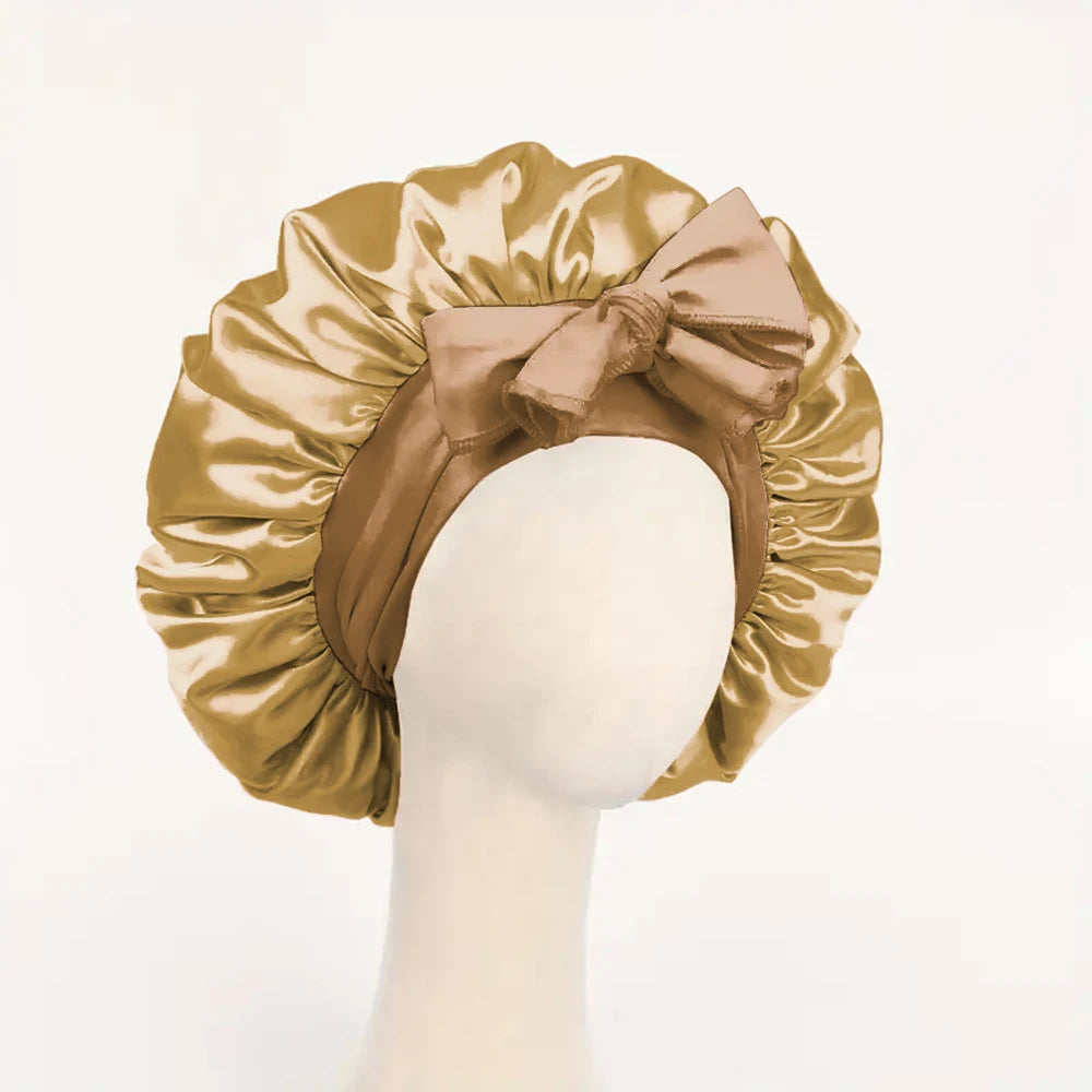Silk Bonnet for Sleeping Women Satin Night Sleep Cap with Tie Band Scarf Wrap Hair Bonnet for Curly Hair Shower Caps  for Bath