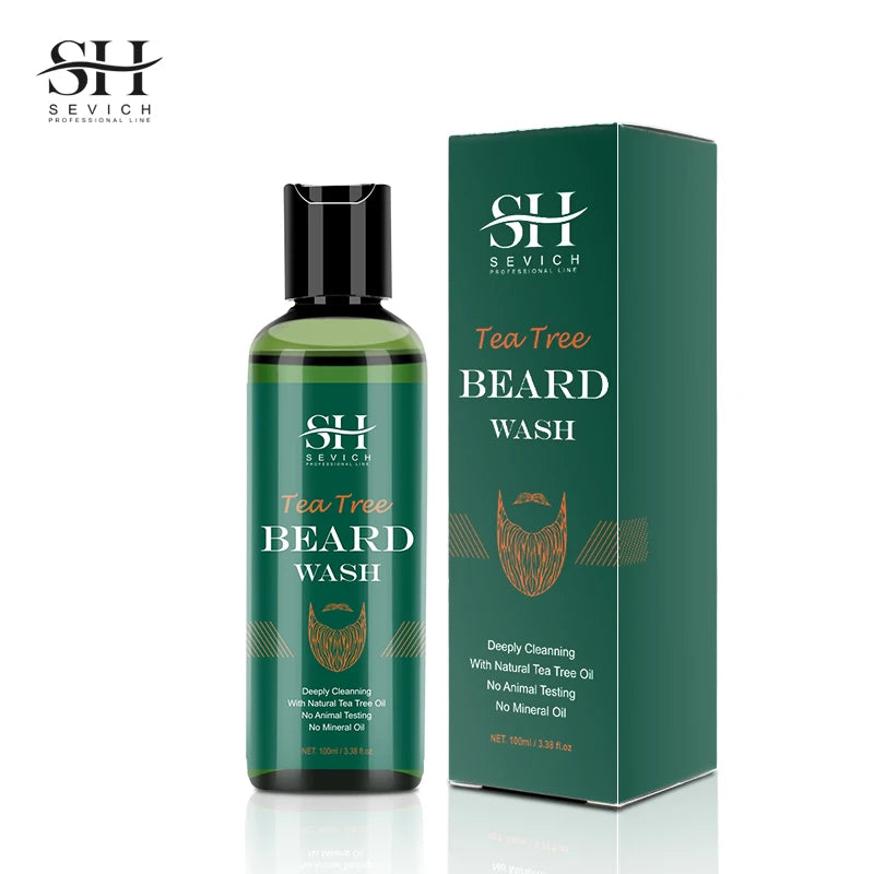 2023 Beard Growth Kit For Men Nourishing Moisturizing Moustache Growth Enhancer Oil Tea Tree Anti Hair Loss Shampoo Beard Care