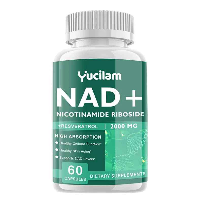 NAD+ Resveratrol Supplement - Anti-Aging, Energy Boost, Cell Repair, Skin Health, Brain Cognition - Provides Sustained Vitality