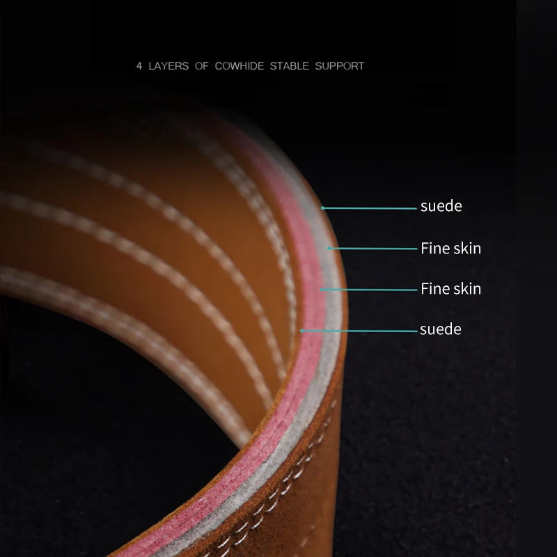 Powerlifting Fitness Belt Squat Deadlift Men's Weightlifting Sports Waist Protection Weight Training Protective Equipment Cowhid