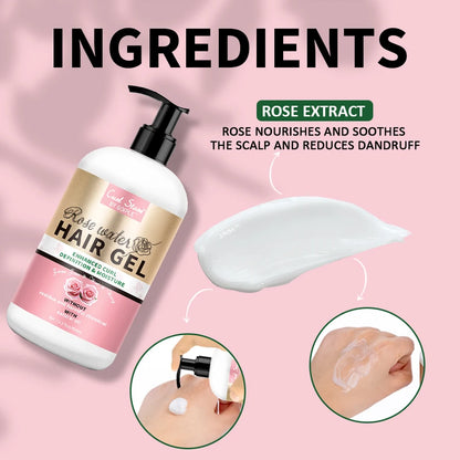 GOIPLE Natural Rose Water Hair Gel Enhance Curl Defining Cream Moisture Smooth Control Flyaways Shaping Styling Curly Products