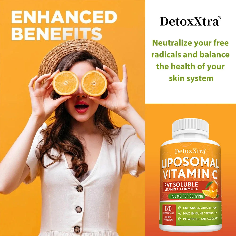 Liposomal Vitamin C 1700 Mg, Vitamin C Supplement - Enhanced Absorption, Ascorbic Acid, Immune Support