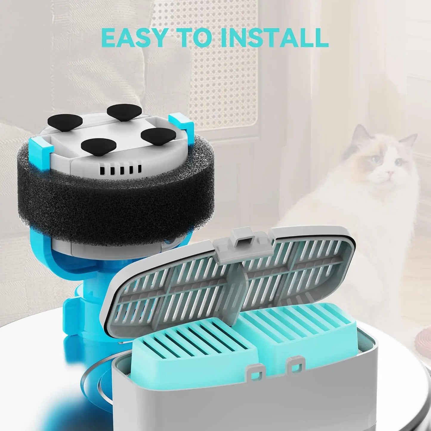 6/12pcs Automatic Water Dispenser Special Filters for 7L Pet Water Feeder Activated Carbon Pet Fountain Filters Set(No Fountain）