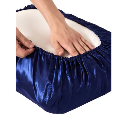 2pc Elastic band Pillow case 100% Satin pillowcase solid color pillow cases pillow cover for bed