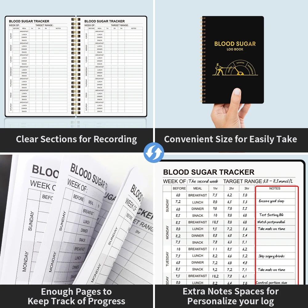 2025 Blood Sugar Log Book, Weekly Blood Sugar Diary, Enough for 63 Weeks, Daily Diabetic Glucose Tracker Journal Book
