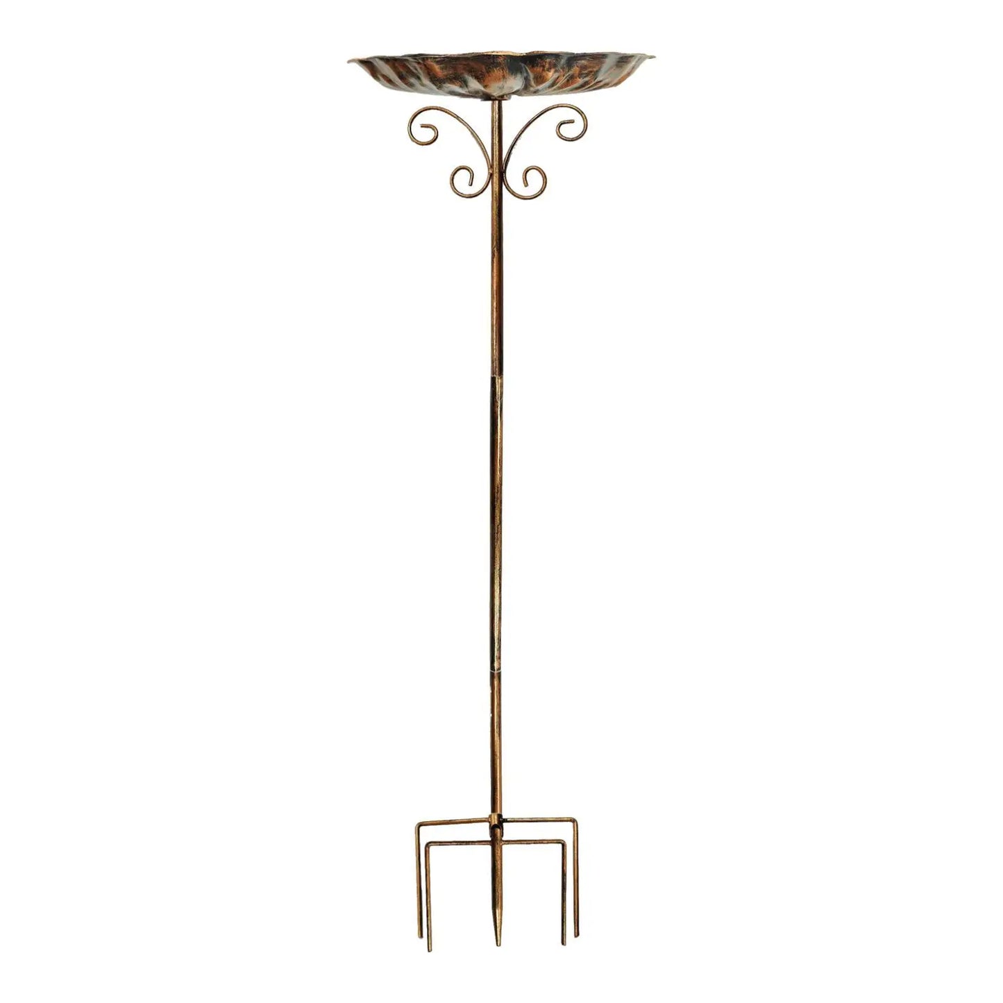 Bird Bath Bowl Garden Birdfeeder Heavy Duty Metal Easy Assembly Decorative