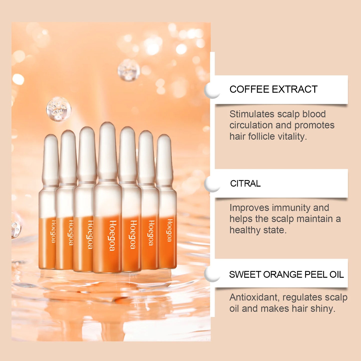 Hair Growth Serum Ampoules - Nourishing Scalp Serum for Promoting Hair Growth, Enhancing Follicle Health and Nutritive Care