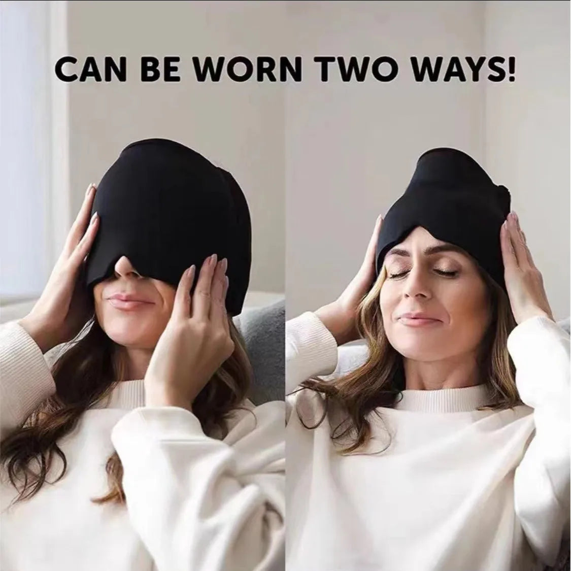 Migraine Relief Hat headache hat Gel Hot Cold Therapy Ice Cap For Relieve Pain Ice Hat Eye Mask Stress Pressure Pain Relief