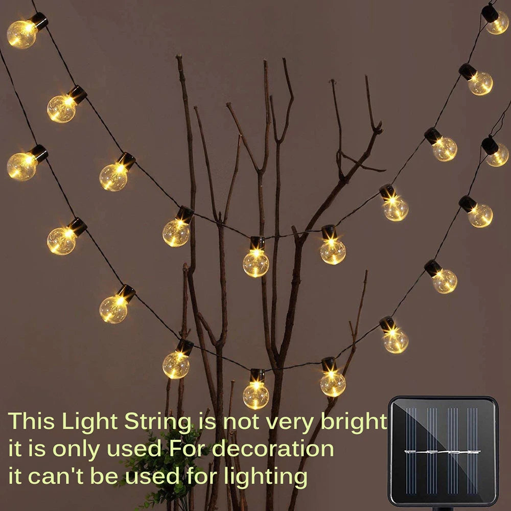 Outdoor String Light Solar LED Festoon Fairy Lights Street Garland For Christmas Garden Camping Terrace Party Decoration Lamp