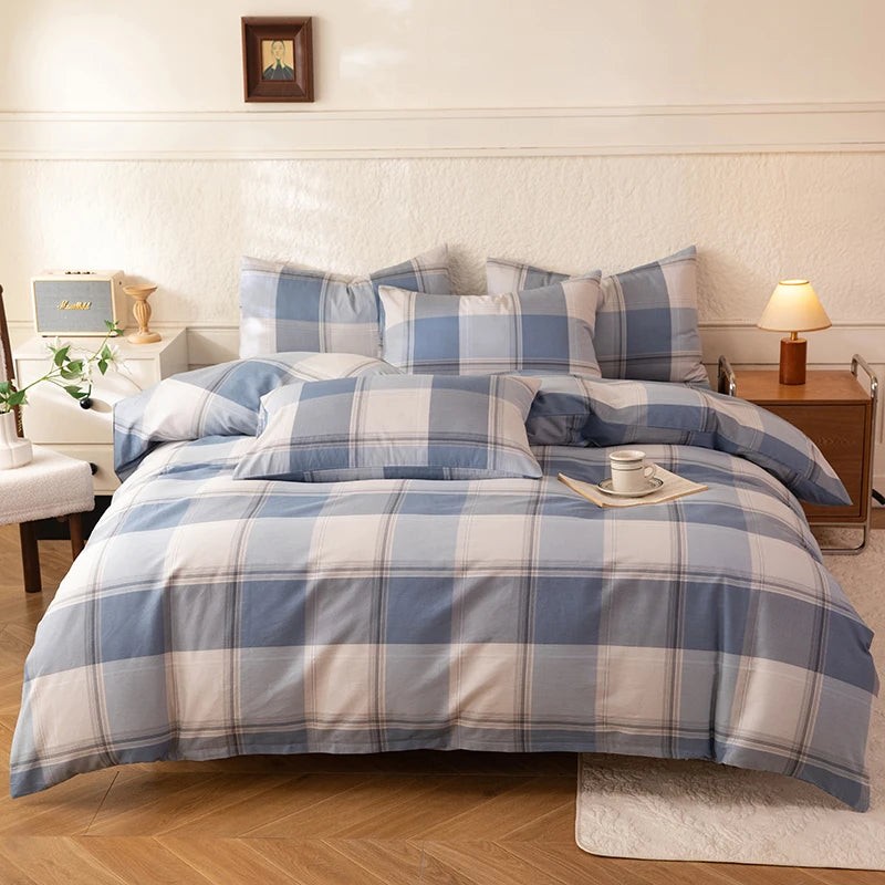 New 3pcs 100% Cotton Bedding Set High Quality Includes One Duvet Cover and Two Pillowcases Soft Skin-friendly and Breathable