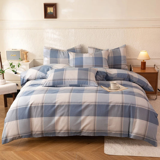 New 3pcs 100% Cotton Bedding Set High Quality Includes One Duvet Cover and Two Pillowcases Soft Skin-friendly and Breathable