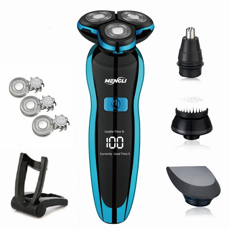 ZOZEN Electric Razor Electric Shaver Body Hair Cutting Shaving Machine for Men Clipper Rotary Beard Trimmer 100% Waterproof