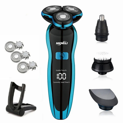 ZOZEN Electric Razor Electric Shaver Body Hair Cutting Shaving Machine for Men Clipper Rotary Beard Trimmer 100% Waterproof