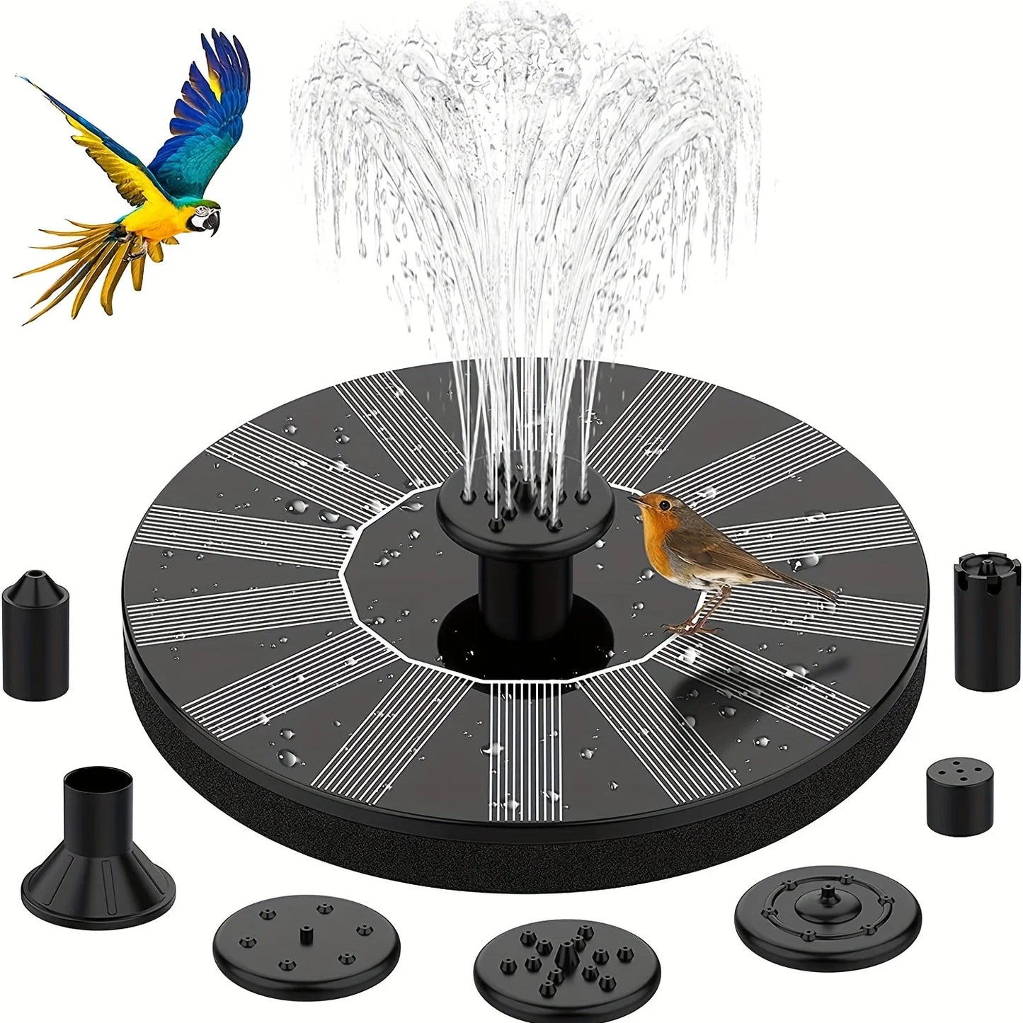 12 Inch Bird feeder Hanging Bird Bath with fountain Outdoor Bird Drinking Bird Tray with Hook and Chain for Garden Yard Patio