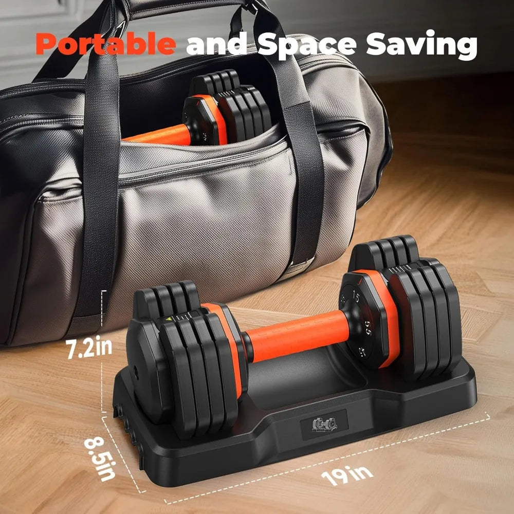 Adjustable Dumbbell Set of 2, 110LB/50LB Weights Dumbbell Set for Home Gym Exercise & Fitness, Fast Change Weights, Customized