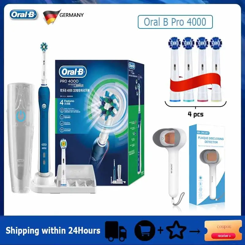 Oral B Electric Sonic Toothbrushes 3D Rotation Teeth Daily Whitening Gum Care Smart Pressure Sensor Rechargeable Waterproof