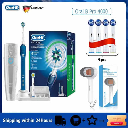 Oral B Electric Sonic Toothbrushes 3D Rotation Teeth Daily Whitening Gum Care Smart Pressure Sensor Rechargeable Waterproof