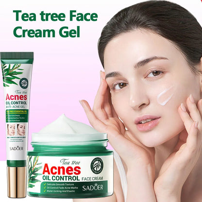 Tea Tree Acne Removing Cream Facial skincare Oil Control Face Gel Creams Hydrating Moisturizing Facial Cream Skin Care Set