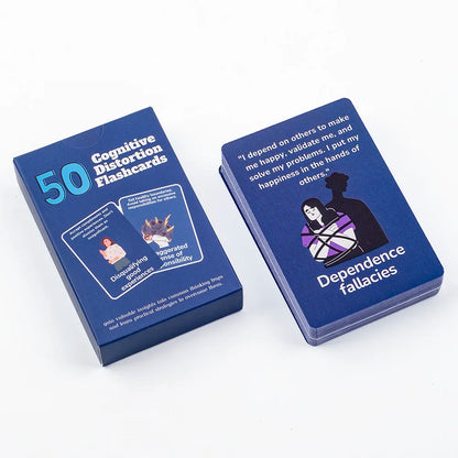 50pcs Mental Wellness Flashcards Cognitive Distortion & Thinking Traps Coping Skills Emotional Regulation Board Game
