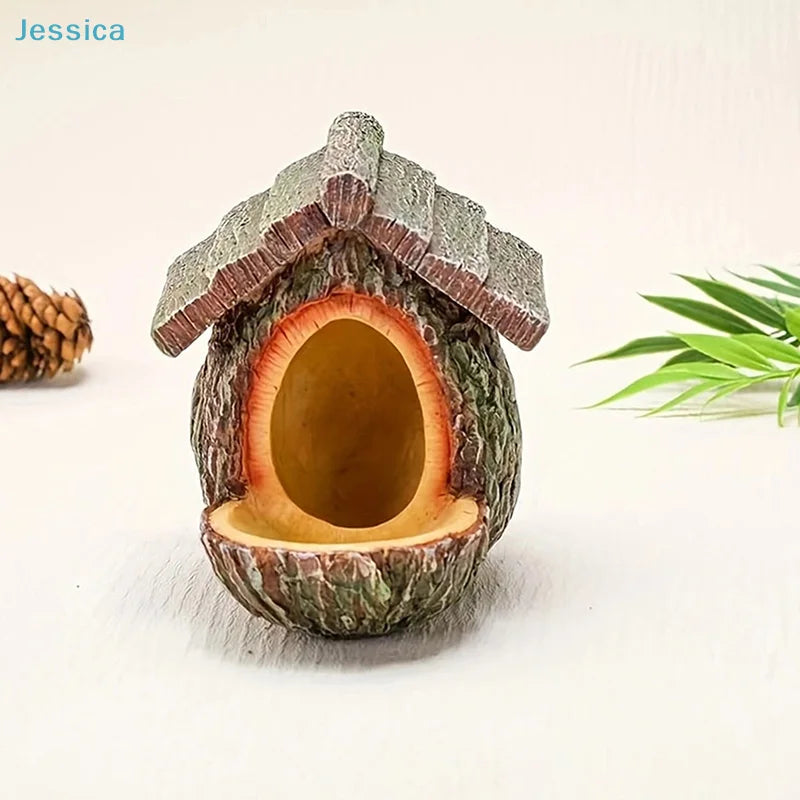 ♥Natural Bark Bird House – Weatherproof Hanging Bird Nest Feeder for Wild Birds & Garden Decoration