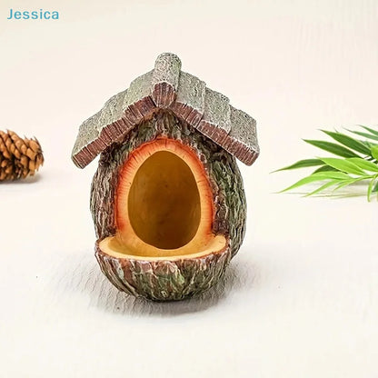 ♥Natural Bark Bird House – Weatherproof Hanging Bird Nest Feeder for Wild Birds & Garden Decoration