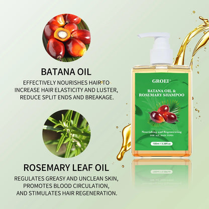 Batana Shampoo. A 100ml treatment that soothes your scalp, reduces hair loss, and encourages natural hair regeneration