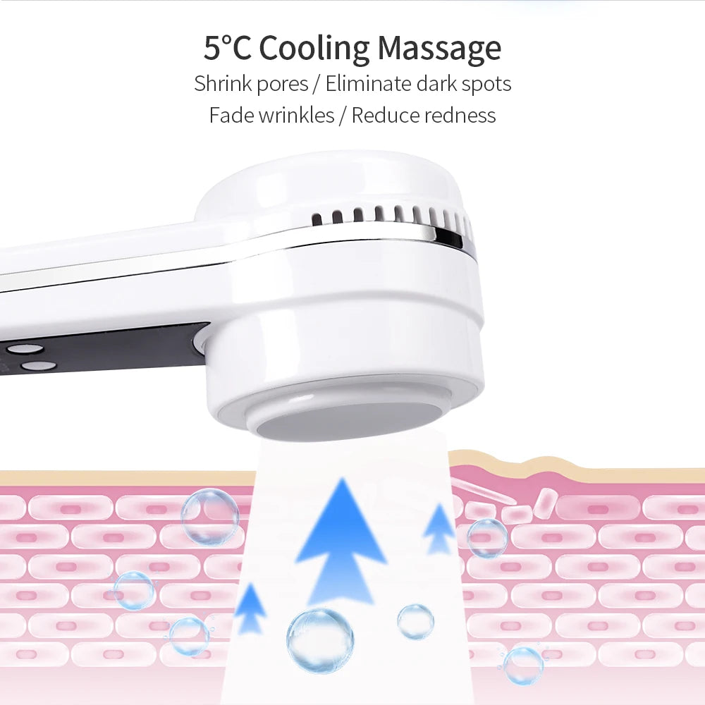 3 Colors LED Photon Therapy Hot Cold Hammer Cryotherapy Calm skin Warm Ice Heating Facial Machine Skin Lifting Tighten Device