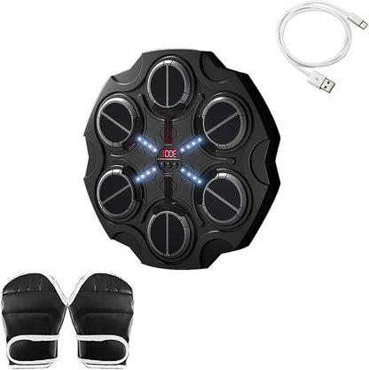 Music Boxing Machine Bluetooth Boxing Trainer Machine with Gloves Adjustable Speed Boxing Wall Mount for Kids Adult Office Home