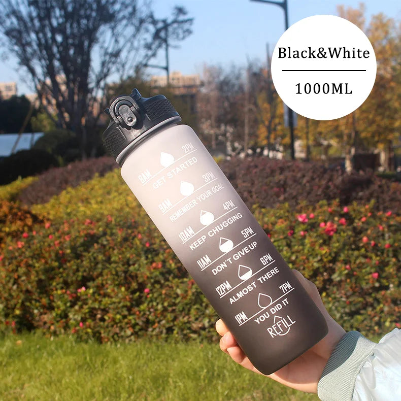 1 Liter Water Bottle Motivational Sport Water Bottle Leakproof Drinking Bottles Outdoor Travel Gym Fitness Jugs For Kitchen