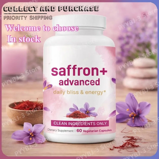 Saffron Capsule with Saffron,Turmeric Plant-Based Extract and Vitamin,Magnesium Daily Health Support 10-in-1 Supplement 60 Count