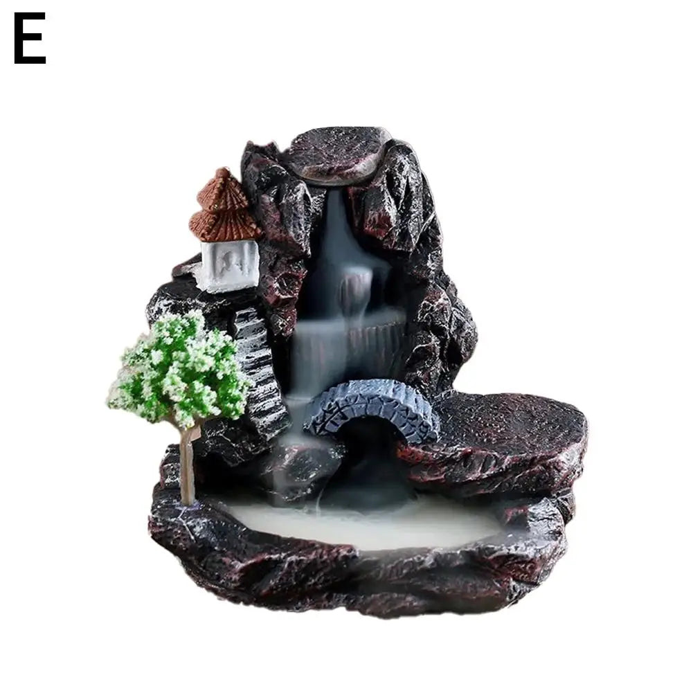 Backflow Incense Holder Waterfall Incense Burner Home Decor Aromatherapy Ornament Incense Cones with Backflow Incense Cones