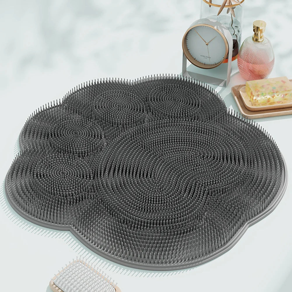 Back Foot Scrubber for Shower Foot Scrubber Bath Mat with Suction Cup Wall Mounted Dead Skin Cleaner
