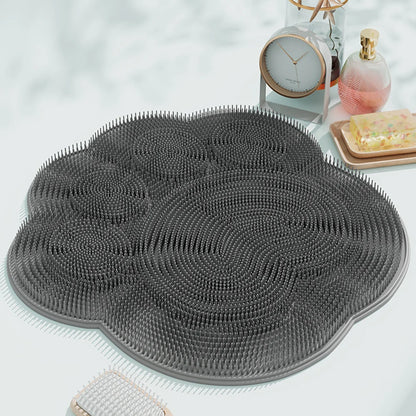 Back Foot Scrubber for Shower Foot Scrubber Bath Mat with Suction Cup Wall Mounted Dead Skin Cleaner