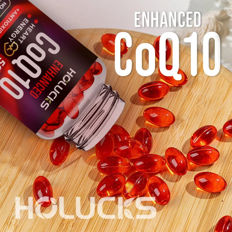 CoQ10 Supplement, for Cardiovascular & Heart Health, Anti-Aging, Energy Boost, Promote Vitality, Super Absorption, Non-GMO
