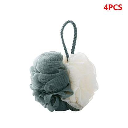 Large Bi-Colour Shower Balls Colourful PE Soft Frosted Bubble Bath Flower Flower Soft Scrubbing Bubble Net Two Color Bath Flower