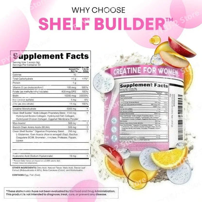 Woman Creatine Powder 300g Contain Creatine Monohydrate, BCAA & Amino Acids for Daily Health, Nutrition, and Workout Support