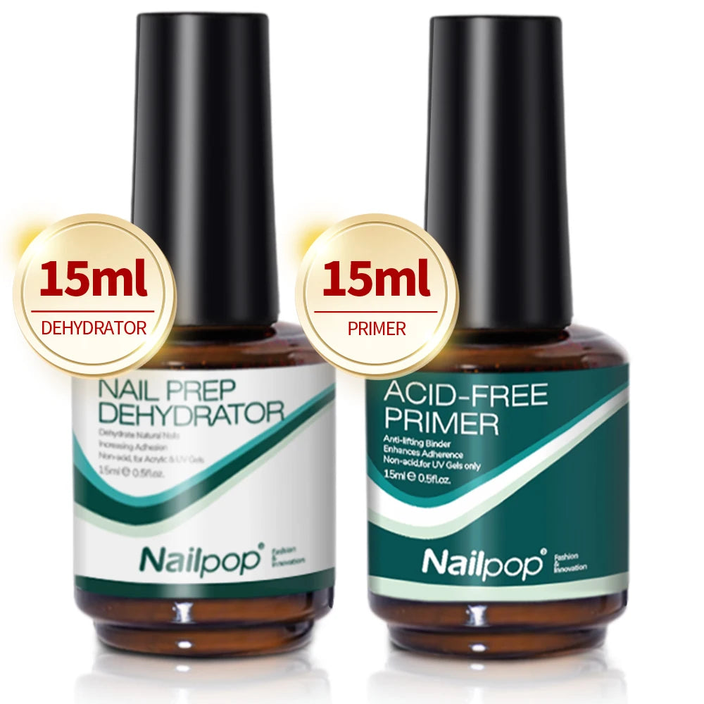 Nail Dehydrator and Primer Acid Free Natural Nail Prep Dehydrate Bond Primer Bonding Polish Soft Nails Tips Gel Nail Supplies