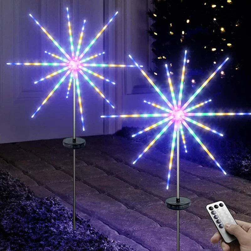 Solar Light Outdoor Waterproof Courtyard Garden Street Pathway Lamps Christmas Decoration Landscape LED Solar Firework Lights