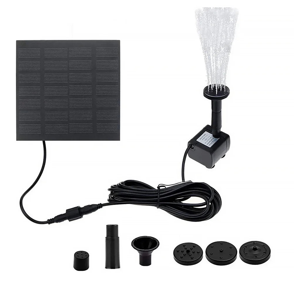 Solar Fountain with 6 Nozzles - 1.4W Solar Panel Floating Water Pump for Bird Baths, Pools,Garden DIY Waterfall Yard Decor