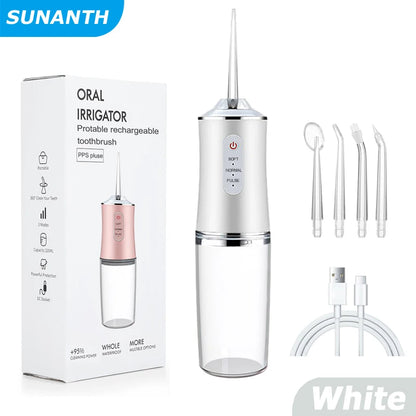 Portable Smart Electric Oral Irrigator Water Flosser 4 Jets 3 Modes Rechargeable Dental Water Jet Irrigator Dental Teeth Cleaner