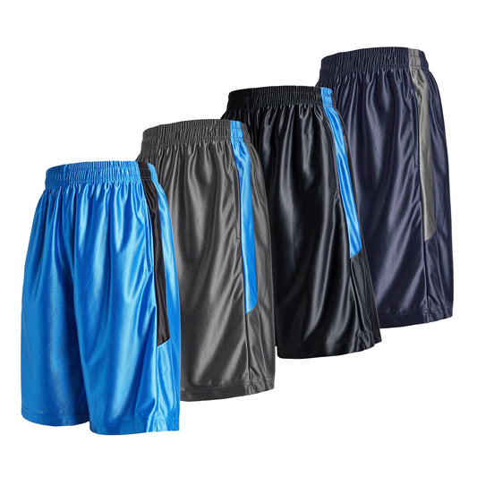 4-piece men's casual striped basketball shorts