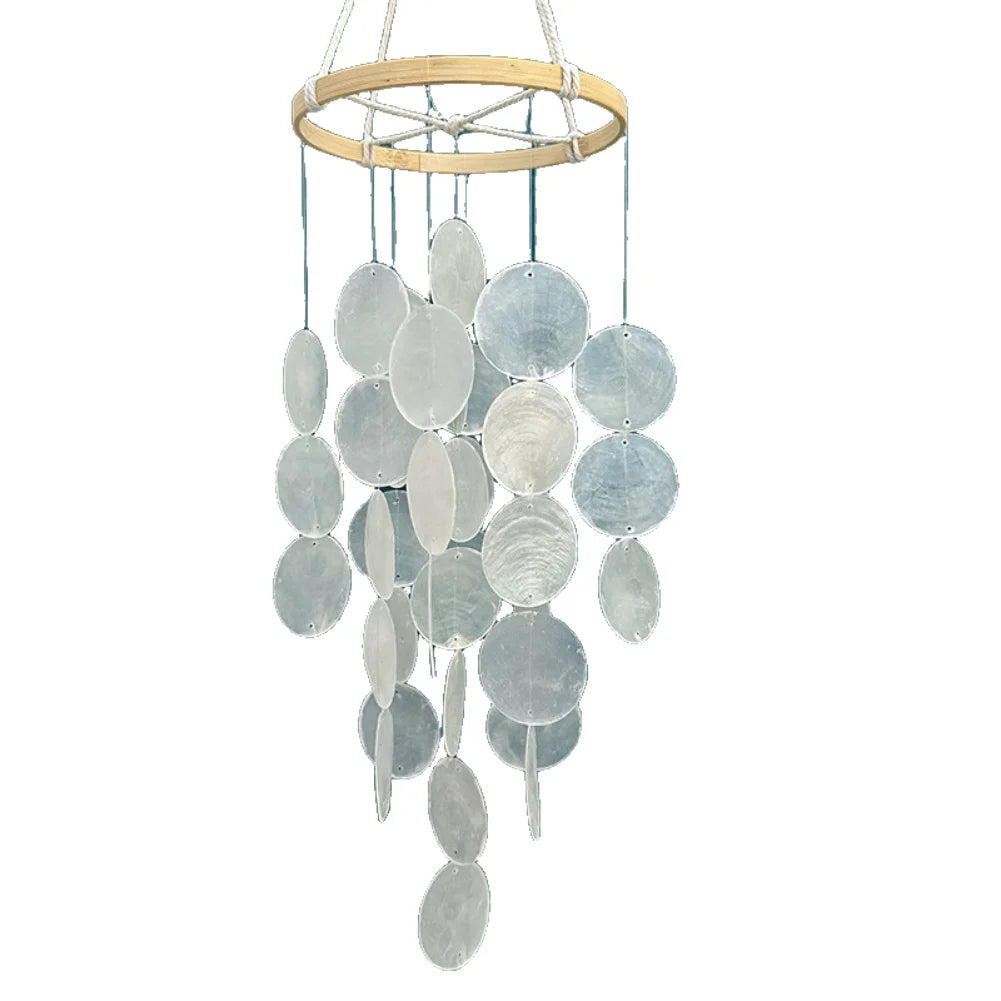 1pc Bohemian Shell Wind Chime Handmade Coastal Decor For Tranquil Spaces 40*15cm Wind Chime Hanging Decorations Photography Prop